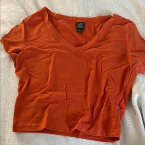 Wild Fable Orange Fitted Crop Tee